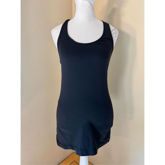Lululemon Black Mesh Panel Ruched Cool Racerback Athletic Tank Top Size 6 - Picture 1 of 5